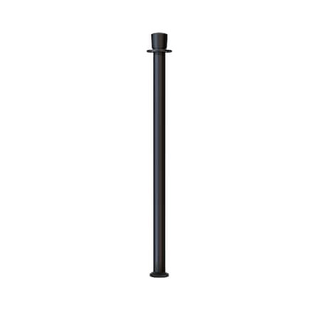 Montour Line Stanchion Post and Rope Fixed Base Black Post Crown Top SP400F-CN-BK